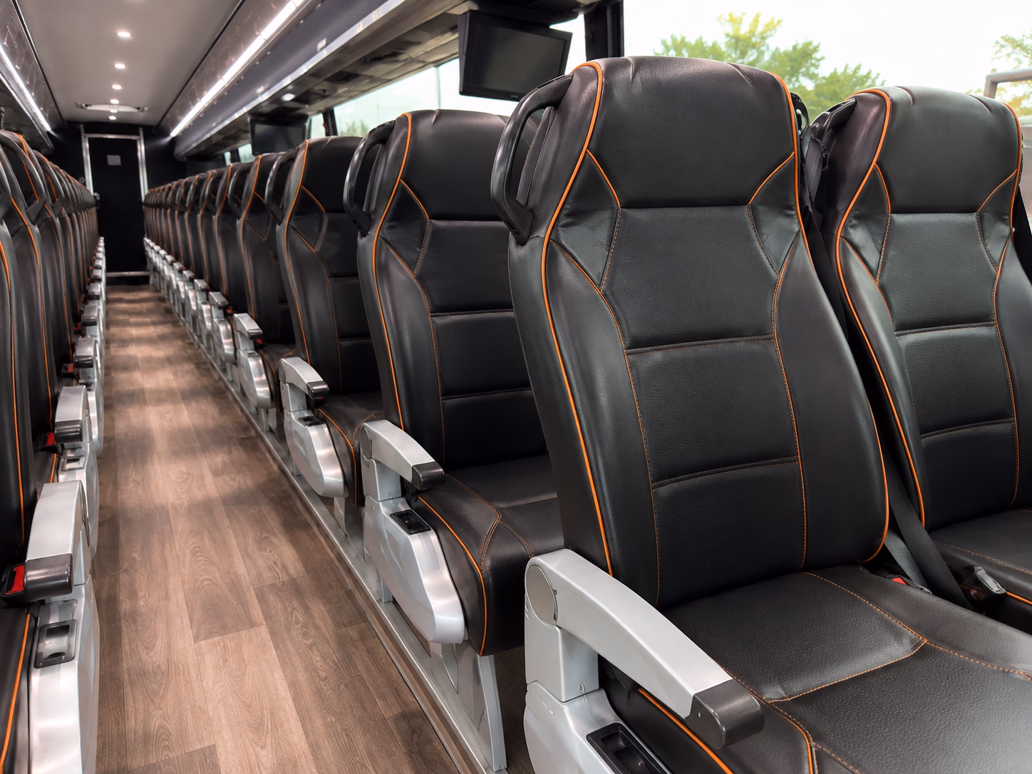 san jacinto charter bus rental interior