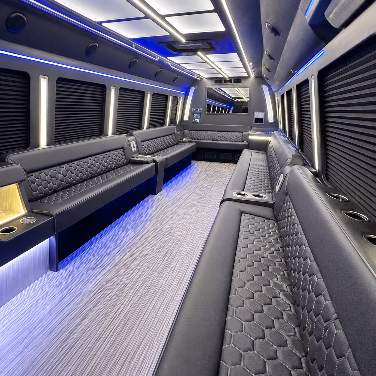 san jacinto party bus rental interior